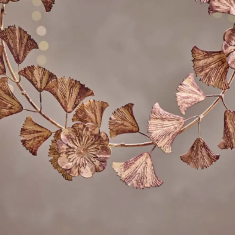 Timeless brass leaf wreath