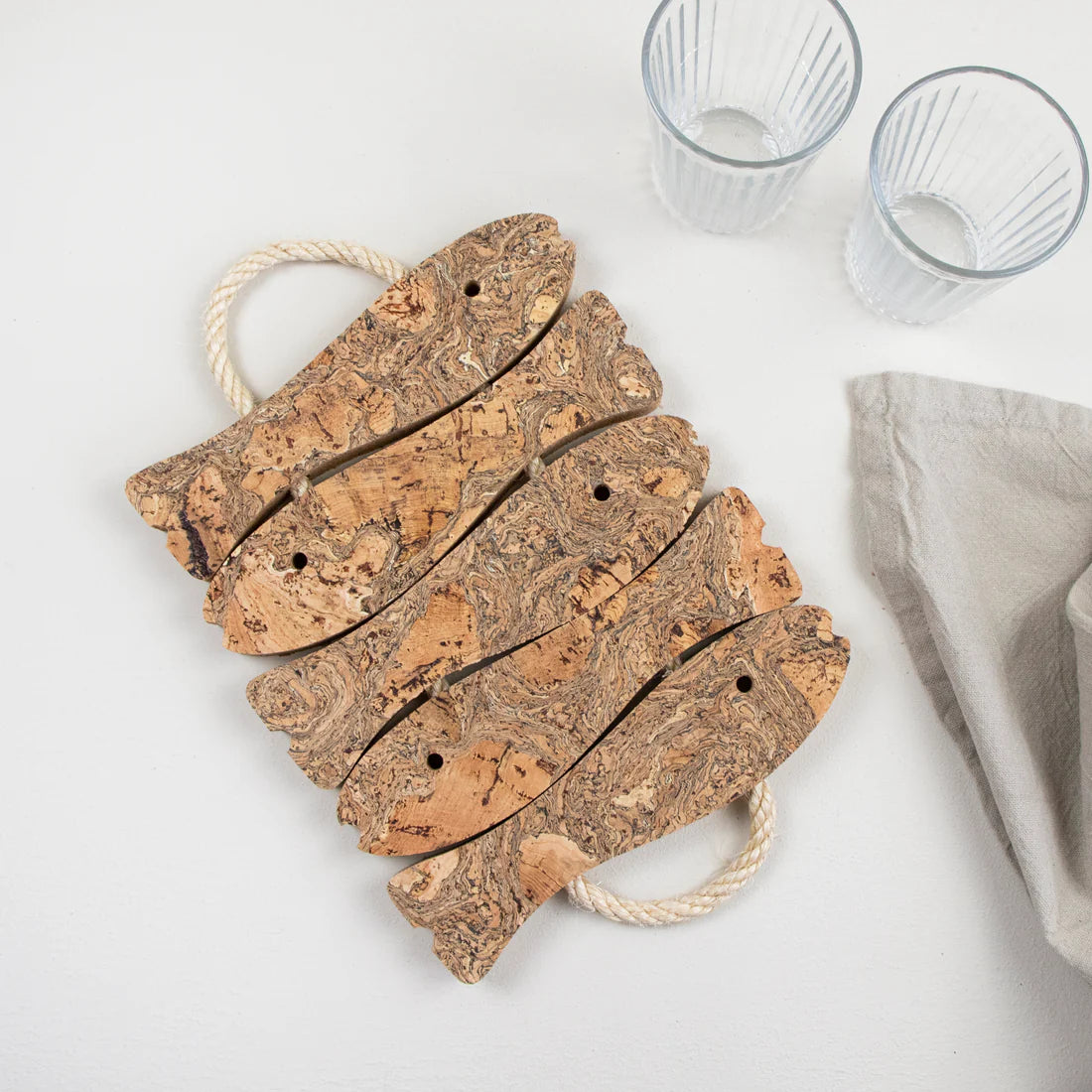 Natural Cork 3 Fish Trivet