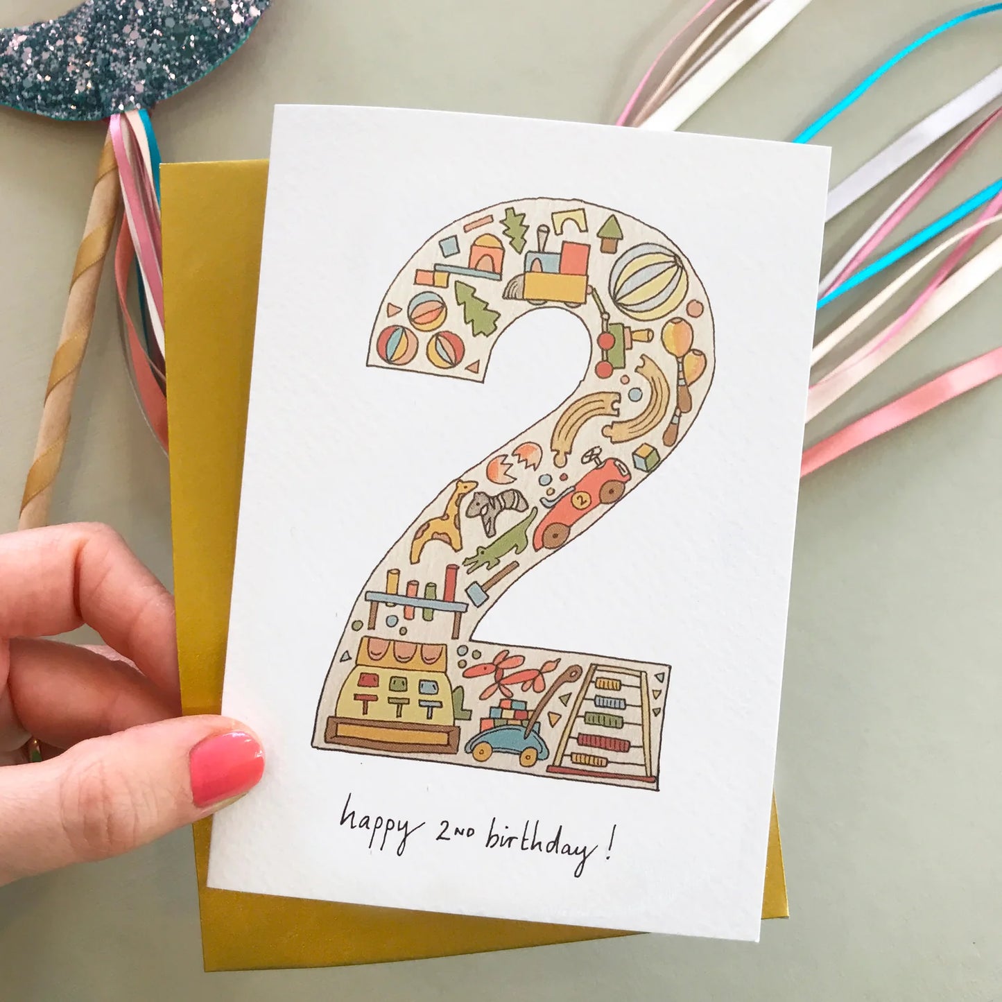 Kids timeless birthday number card