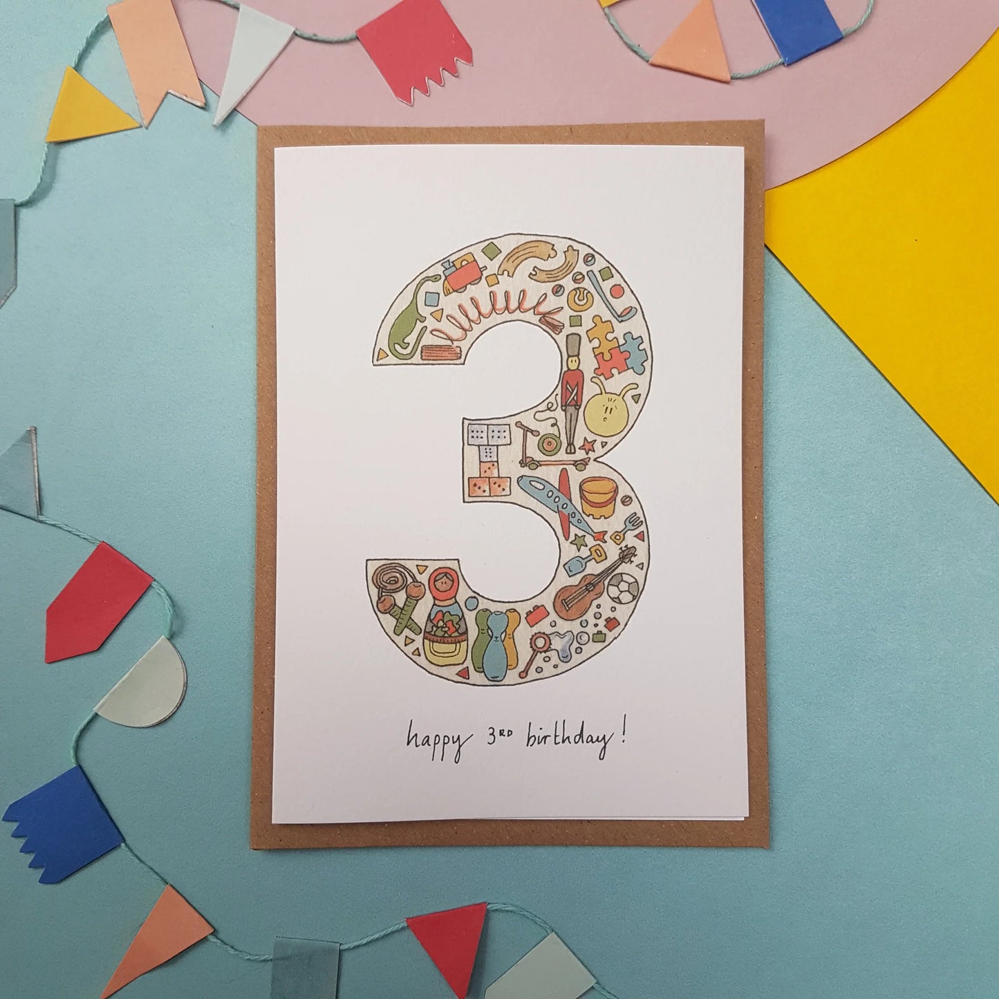 Kids timeless birthday number card