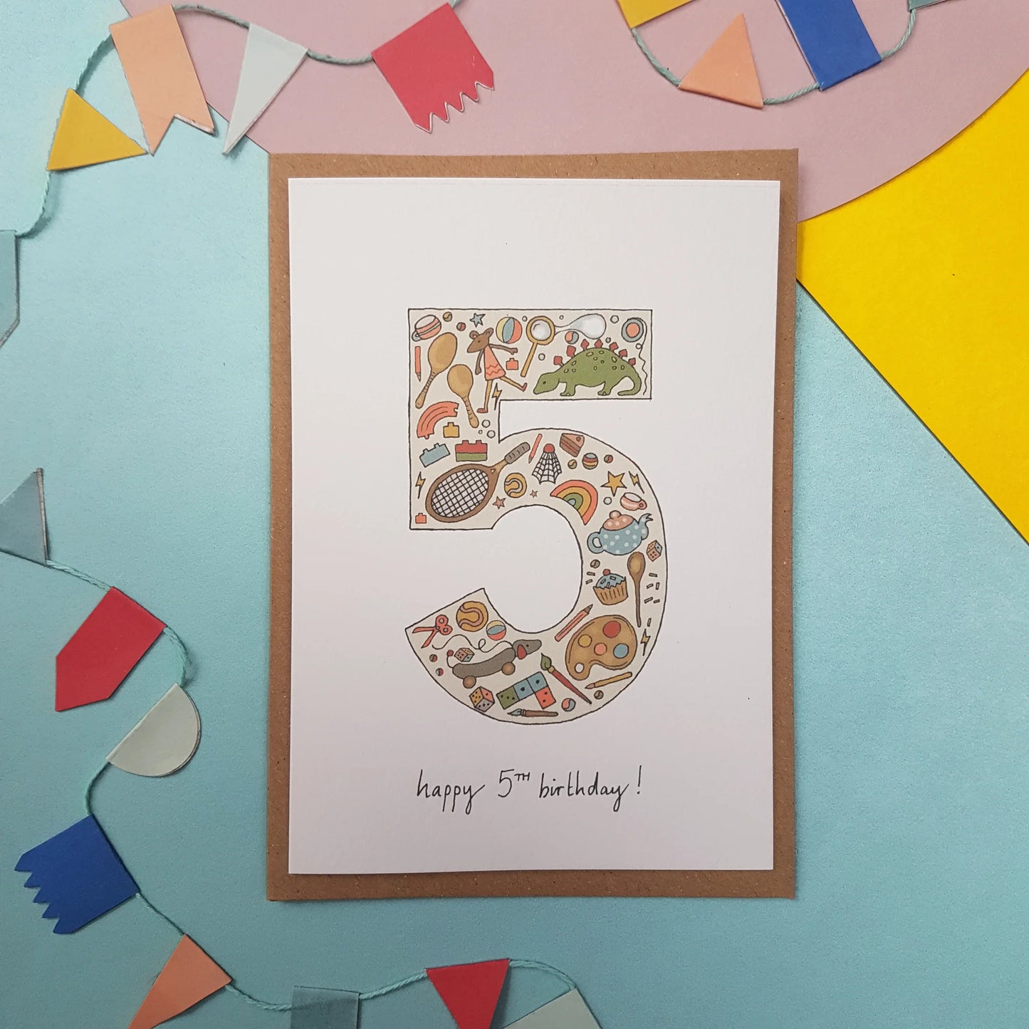 Kids timeless birthday number card