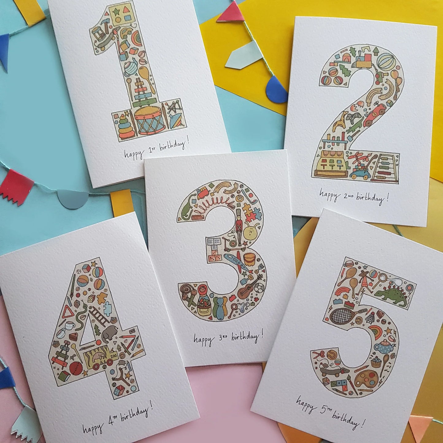 Kids timeless birthday number card