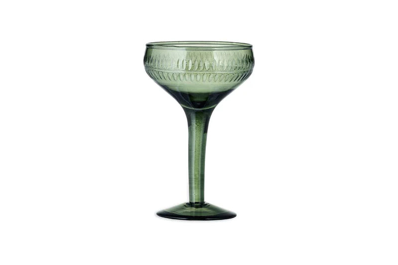 Champagne Glass - Dark Emerald Green