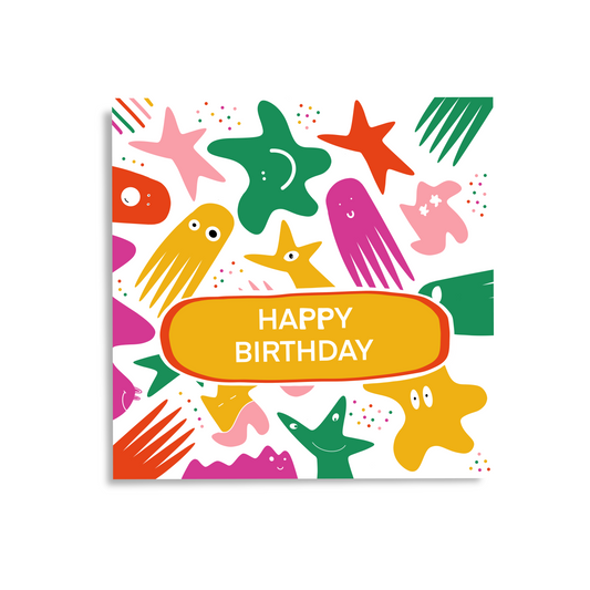 Cute & colourful Happy birthday | greetings card