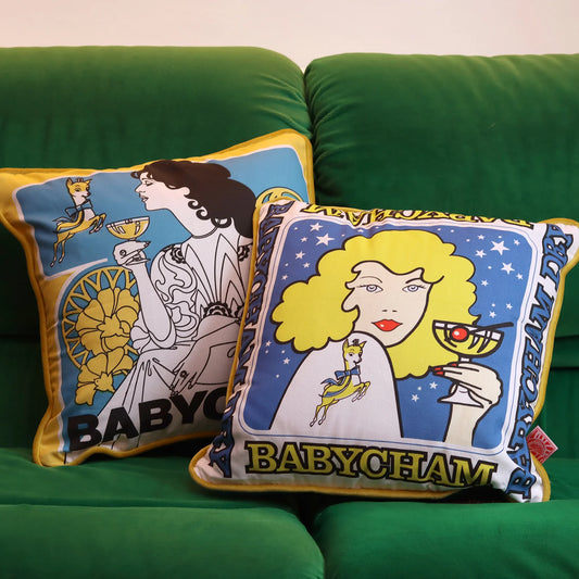 Babycham Cushion - Art Nouveau - Brunette
