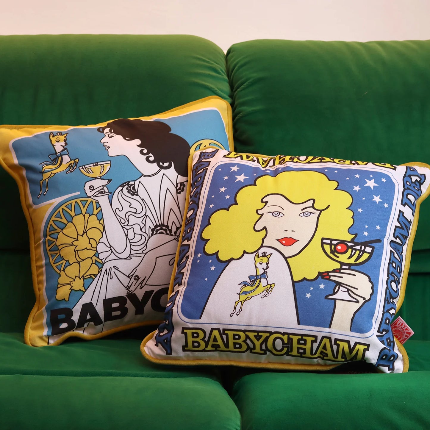 Babycham Cushion - Art Nouveau - Blonde