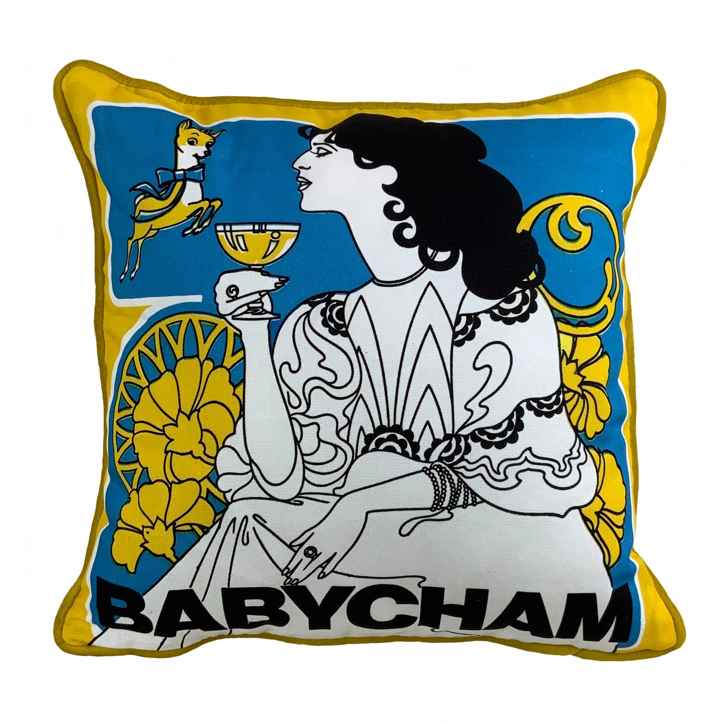 Babycham Cushion - Art Nouveau - Brunette