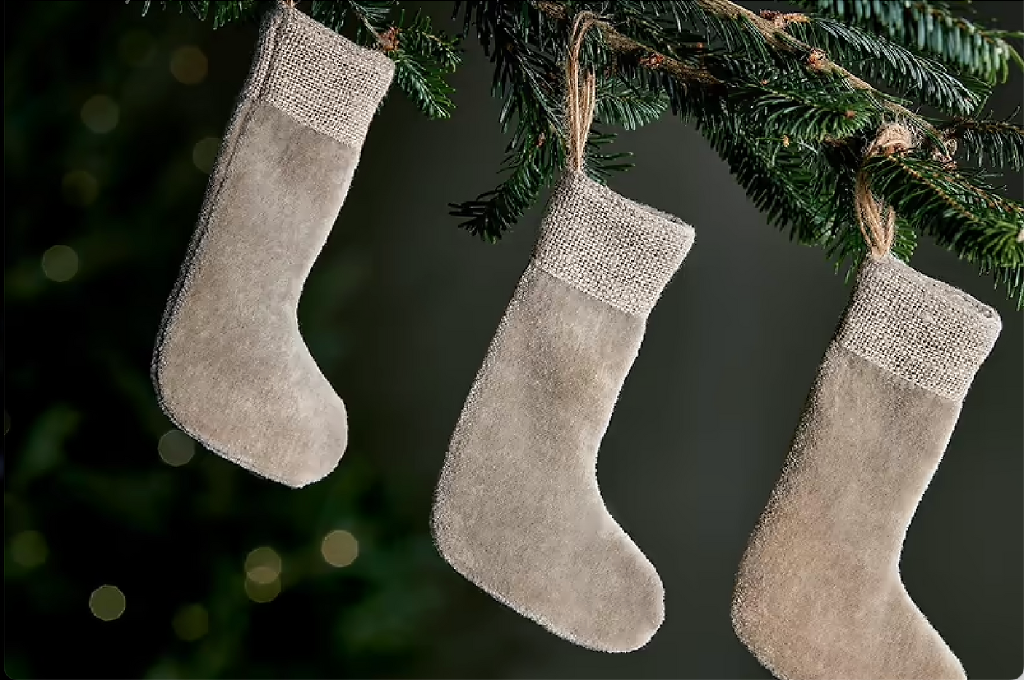 Karru mini Christmas Tree Stockings - grey