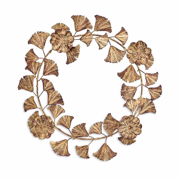 Timeless brass leaf wreath