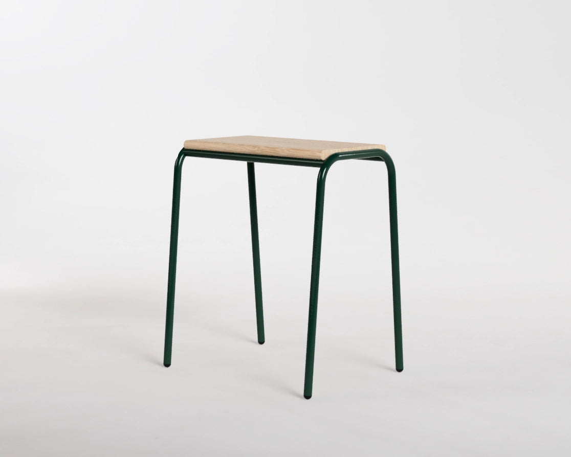 Stacking Low Stool - Solid Oak | Moss Green | Navy-Blue | Orange | Yellow | Pink