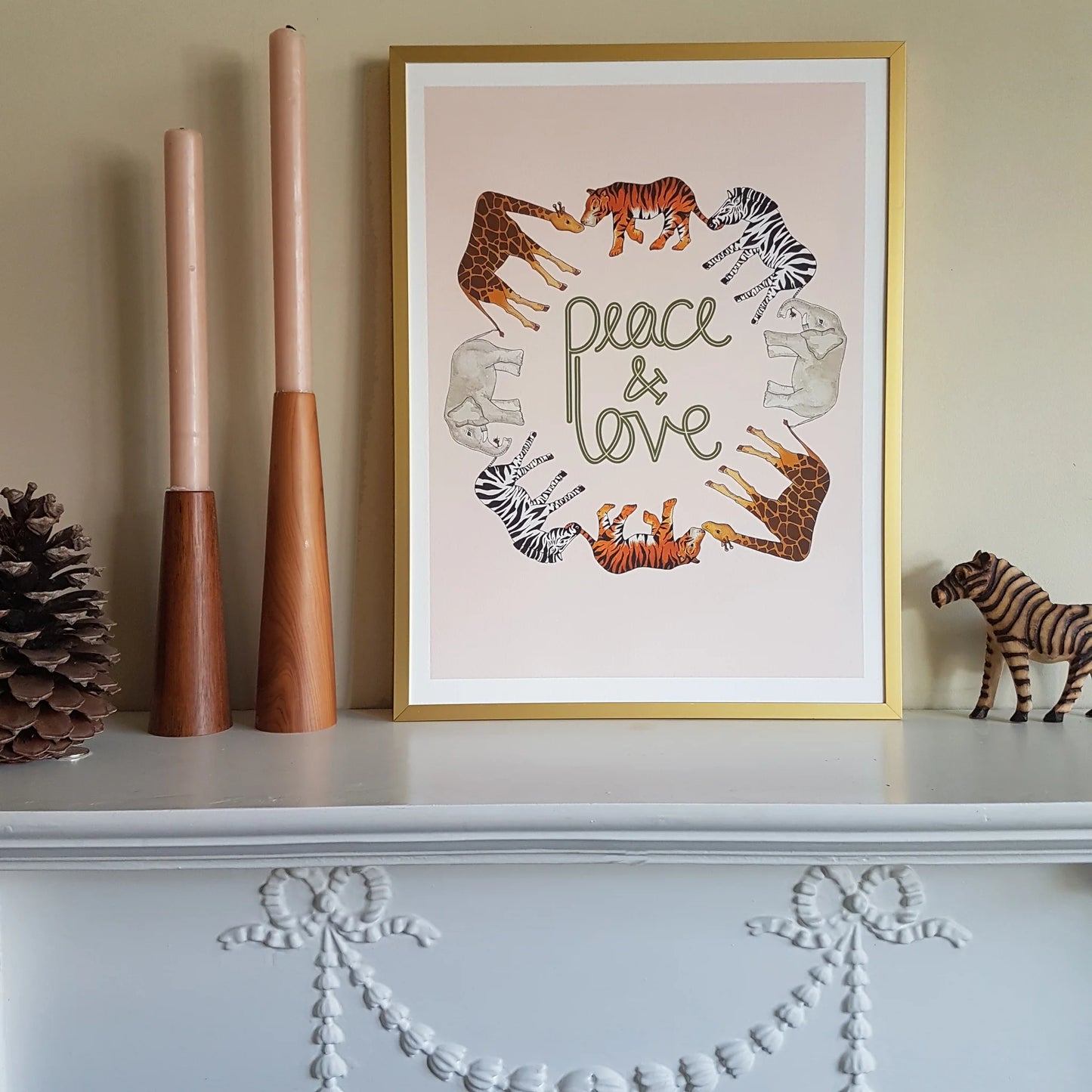 Peace and Love safari animal print