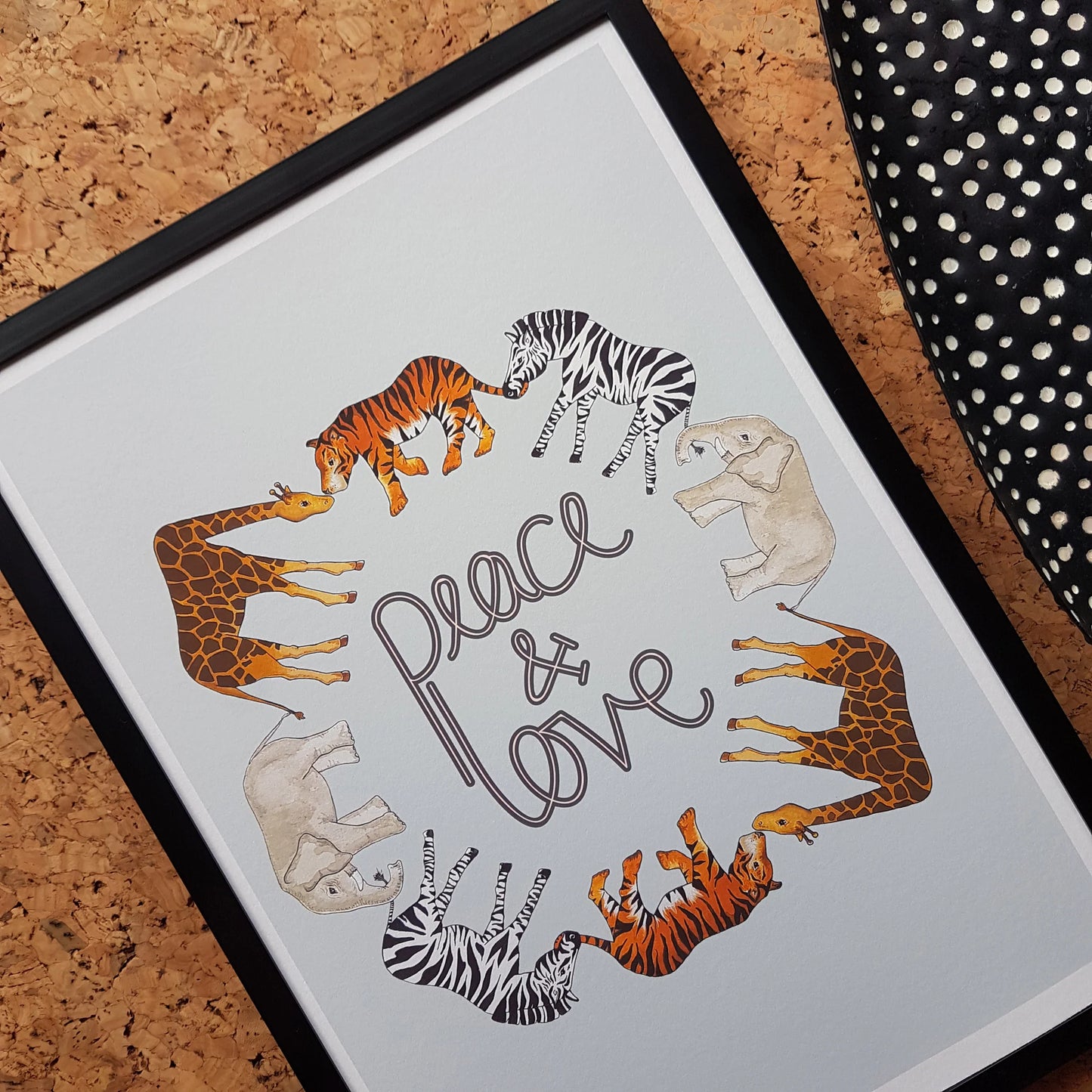 Peace and Love safari animal print