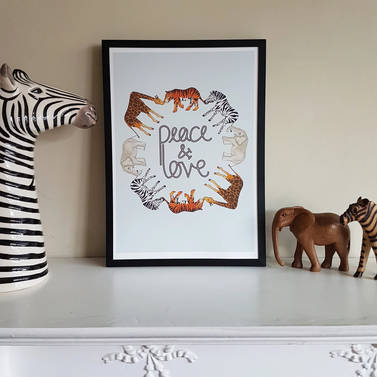 Peace and Love safari animal print
